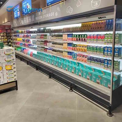 Automatico disgeli la vetrina refrigerata dell'esposizione, frigorifero aperto del refrigeratore 1200L