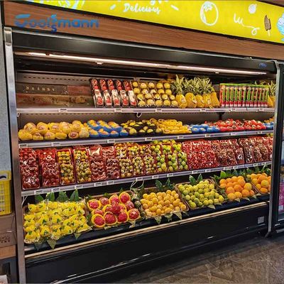Supermercato Front Display Chiller aperto, Governo aperto del frigorifero di Multideck della frutta della cortina d'aria