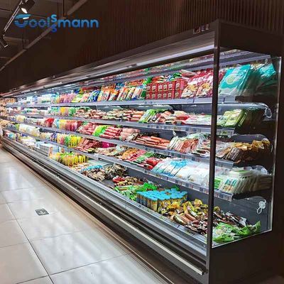 Dispositivo di raffreddamento di verdure dell'esposizione del LED, frigorifero del Governo del Merchandiser dell'aria aperta della frutta