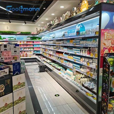 Armadietto di esposizione più freddo della cortina d'aria dell'ortaggio da frutto del supermercato della vetrina aperta del LED